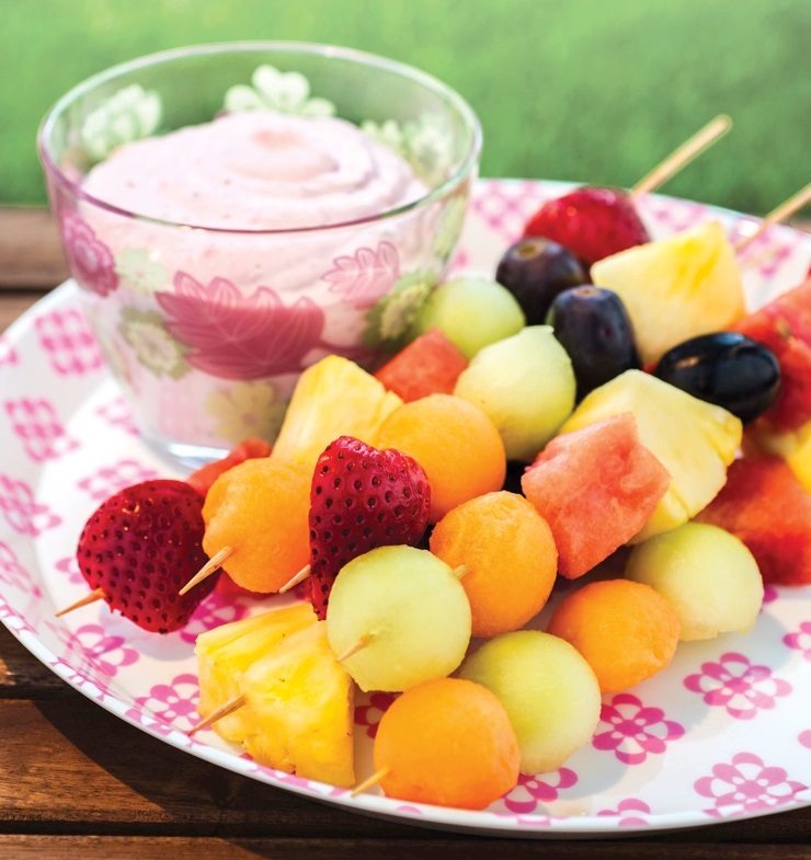 Fruit Kebabs with Creamy Strawberry Dip - Allergic Living