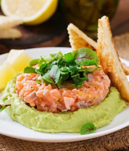 Salmon Tartare with avocado mousse