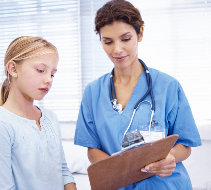 School nurse with student