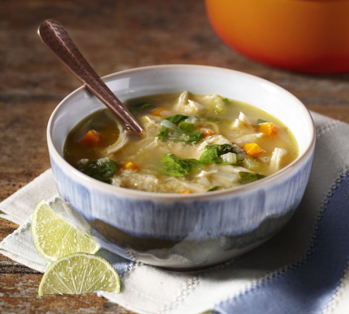 Allergy-Friendly Chicken, Quinoa and Spinach Soup