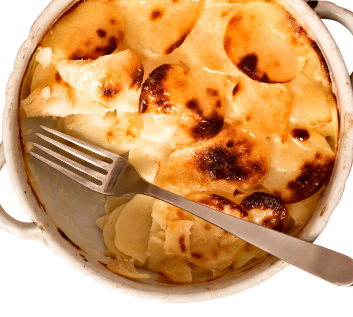 Scalloped butternut and potatoes