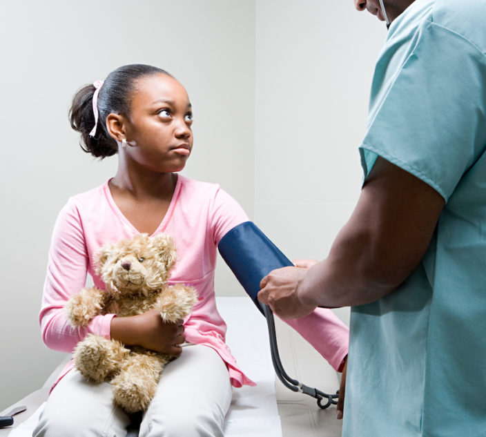 Girl having a check up