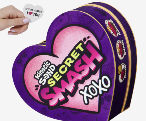 Kinetic Sand Secret Smash heart-shaped tin