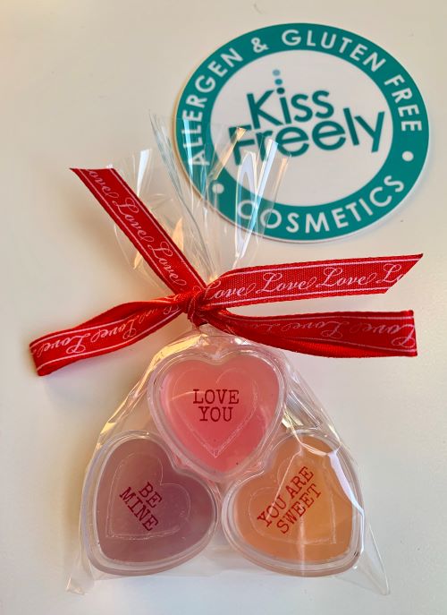 Kiss Freely Valentine's lip glosses - perfect food-free treats