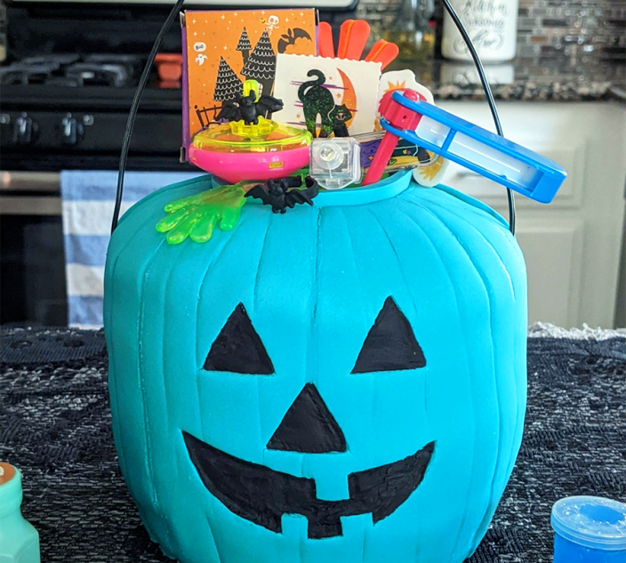 for Teal Pumpkin Chocolate Cake