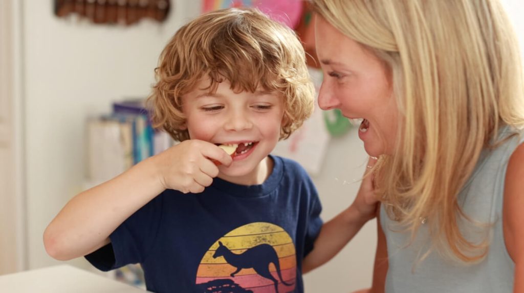 Anna with son Hunter: No longer on high alert. Peanut allergy test.