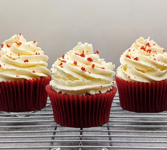 Classic Red Velvet Cupcakes with ‘Cream Cheese’ Frosting