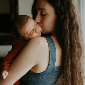 Amanda Orlando with her baby.