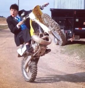Dillon on his dirt bike.
