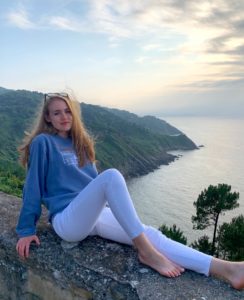 Alexa near Monte Igeldo Park in Spain.