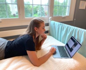 Alexa in one of her virtual classes from home.